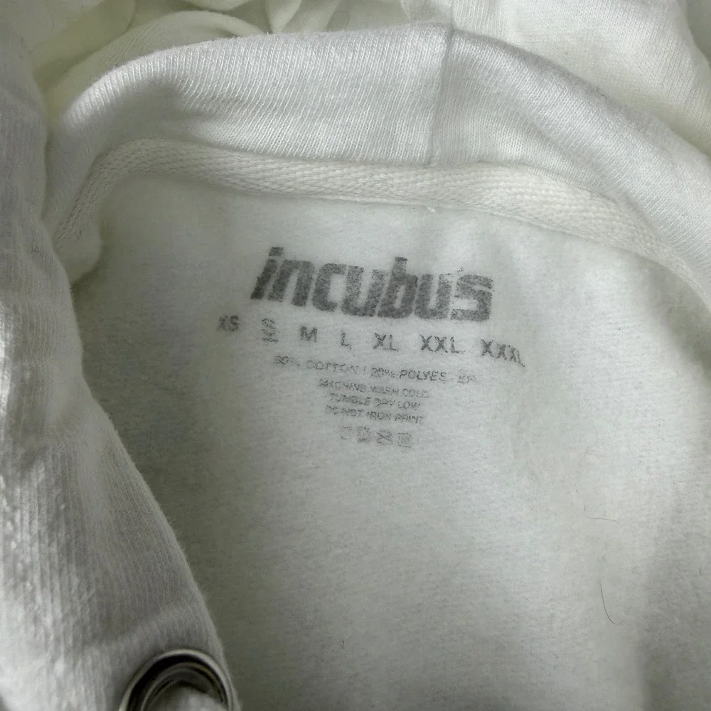 Incubus Morning View Sessions CA 02 Band Hoodie White Blue Graphic Small